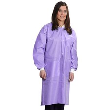 10 Disposable Lab Coats - Durable 50g SMS Knee Length Reusable Lab Coat with ...