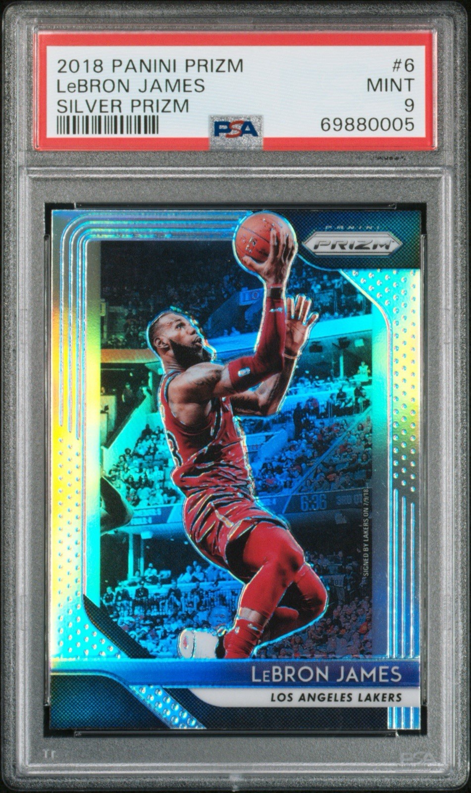 2018-19 Panini Prizm LeBron James #6 Silver Prizm PSA 9 💎Lakers Cavaliers 76ers