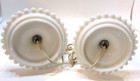 Pair Vintage 1950's White Milk Glass Hobnail Ribbed Vanity Bedside Table Lamps — photo 5