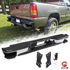 Chrome Rear Bumper W Corner Steps For 1999-2006 Chevy Silverado Gmc Sierra 1500