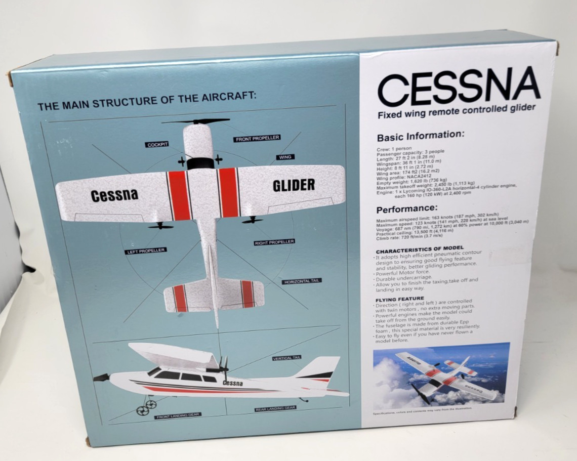 Cessna Z53 Fixed Wing Remote Controlled Glider Blue