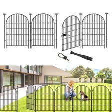 Tall Garden Fence with Gate, 4 Panels 36in H Dog Fences Outdoor for Yard, Ru...