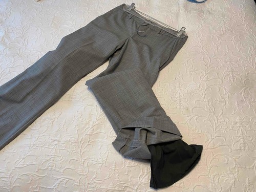BANANA REPUBLIC Women's Size 2 MARTIN Wool Gray Work Dress Pants Wide Leg - Picture 19 of 21