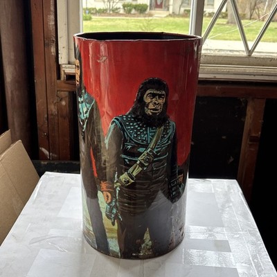 PLANET OF THE APES 猿の惑星 ゴミ箱 ヴィンテージ Vintage Cheinco 1967 Planet of the Apes Metal Garbage Trash Can