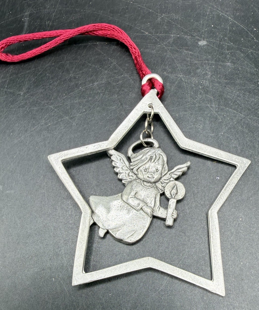 Vintage 1991 Seagull Pewter Angel Holding Candle in Star Nova Scotia No ...