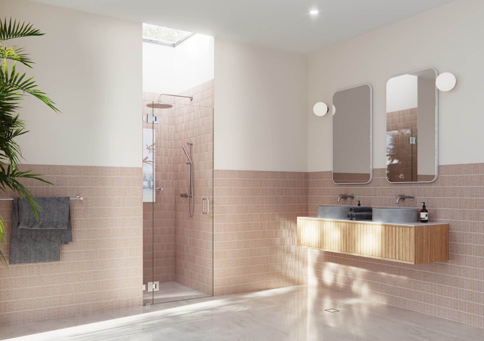 Glass Warehouse 78in H x 34.25in W Nickel Hinged Frameless Halo Shower Door