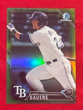 2016 Bowman Chrome JAKE BAUERS True Green Refractor Card Low Ship /99 Brewers