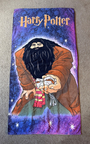 VTG 2001 Harry Potter Hagrid Sorcerer's Stone Beach Towel - 54" x 28"