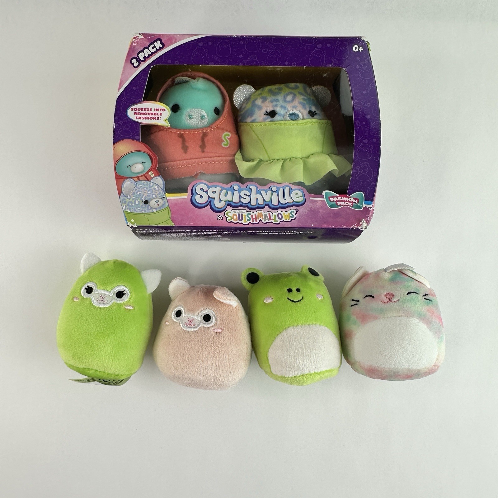 Squishmallows Squishville Lot of 6 – Miniature Plush Set frog , Unicorn , Llama