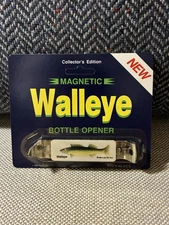 Vintage Walleye Magnetic Fridge Bottle Opener 1988 Made In USA Original Artwork