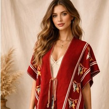 Vintage 70's Poncho Shawl Sweater Boho One Size Fits Most