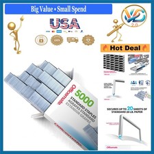 Standard Chisel Point Staples 5000 Count for Office Paper, Silver