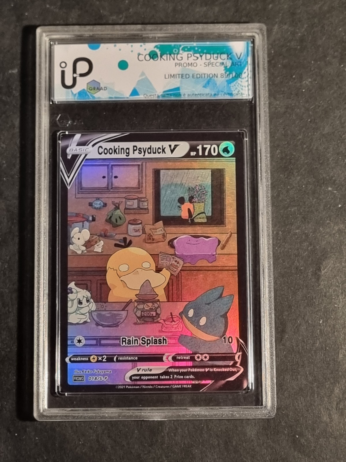 POKEMON - COOKING PSYDUCK V - GRAAD - NO PSA BGS - LIMITED EDITI 89/100 - CUSTOM