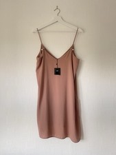 Zara Women's Dress In Beige/Nude Colour With Pearl Detailing Size M