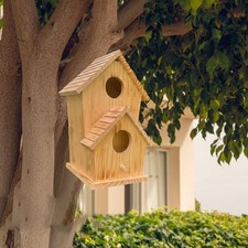 Wood Bird House Large Thickness Decoration for Birds Family Finches Bluebird
