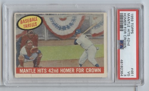 1959 Topps Mantle Hits 42nd Homer #461 PSA 3