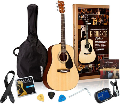 Gigmaker Deluxe Acoustic Guitar Package with FD01S Guitar, Gig Bag, Tuner, Strap