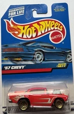1999 Hot Wheels '57 Chevy Col. #1077 (Gold Lace Hub Wheels)
