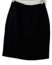 VINTAGE Talbots Womens Black Irish Linen Pencil Skirt Cottagecore Size 4 26x21