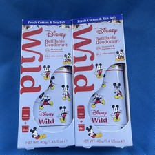 Lot 2 Wild Deodorant Disney Mickey Mouse Limited Edition Starter Kit Case.