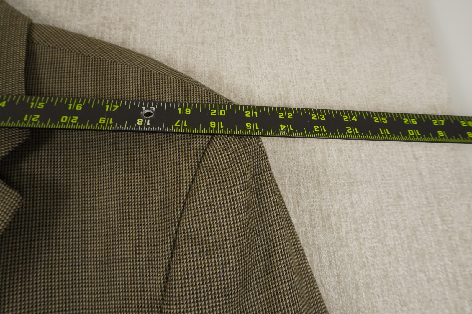 VTG 90s Chaps Ralph Lauren Mens 46R 100percent Wool Houndstooth Sport Coat Blazer Tan image 7