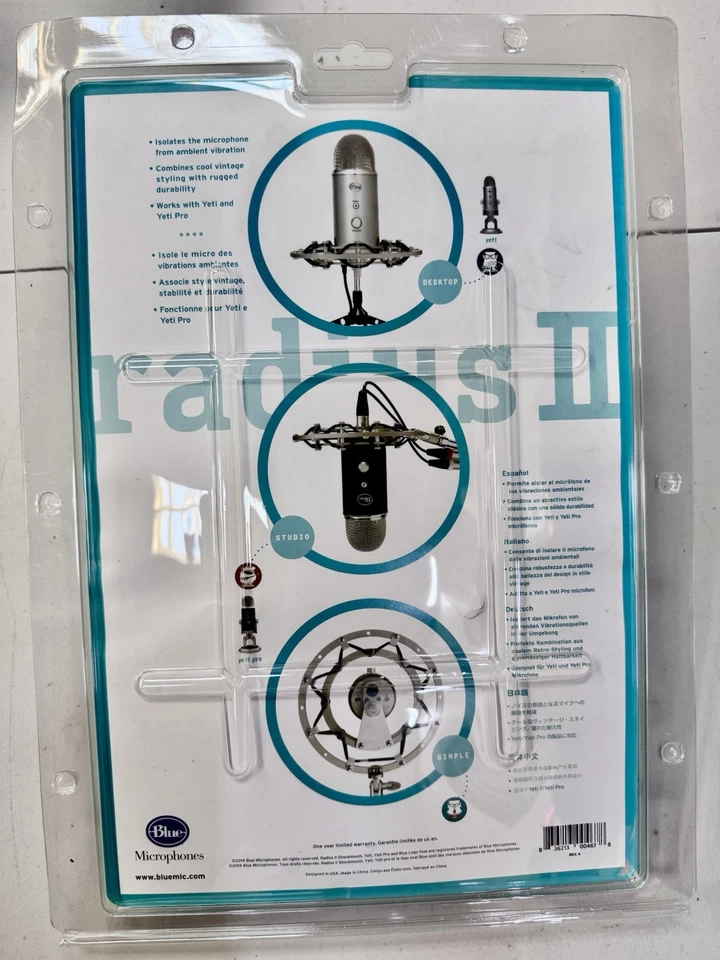 Blue Radius II Silver Microphone Shock Mount for Yeti & Yeti Pro🔆brand New Seal - Image 2 of 2
