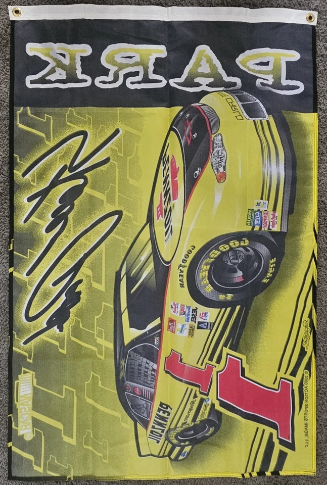 Винтажный 2000 NASCAR #1 Steve Park флаг баннер Дейл Эрнхардт Action Sports 28 x 42 - Изображение 2 из 4