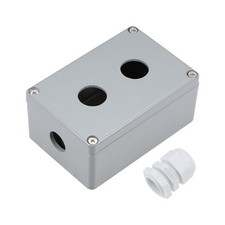 Push Button Switch Control Station Box 22mm 2 Button Hole Gray