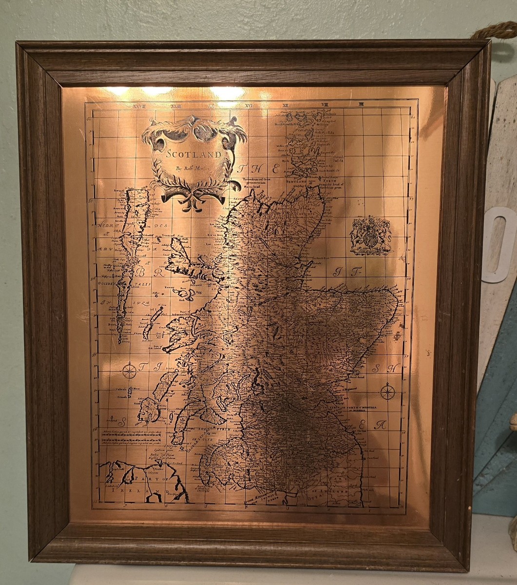 スコットランド 古地図 金色フレーム Framed Etchmaster Copper Original Map Of Scottland | eBay