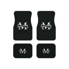 Personalized Car Mats with Monogram – 4 Piece Custom Floor Mat Set