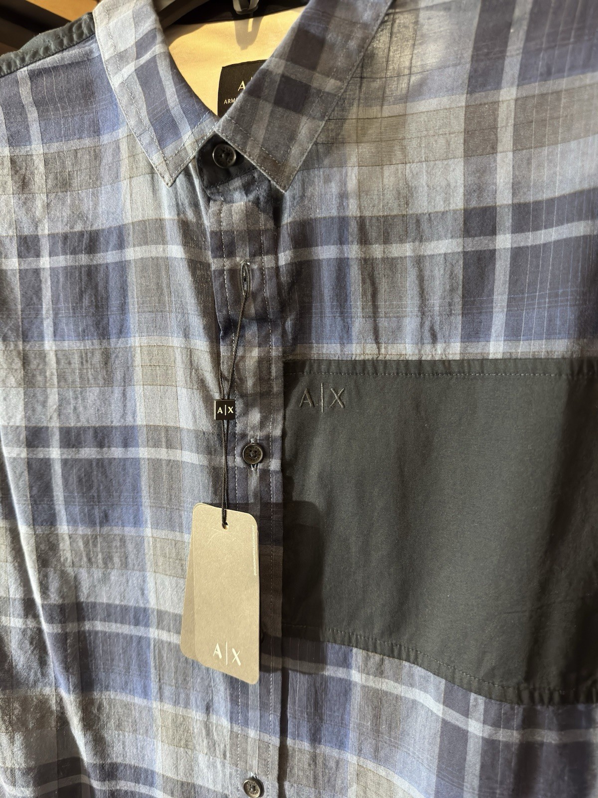 NWT! Armani Exchange Mens Shirt  Button Down Regular Fit Cotton Size M
