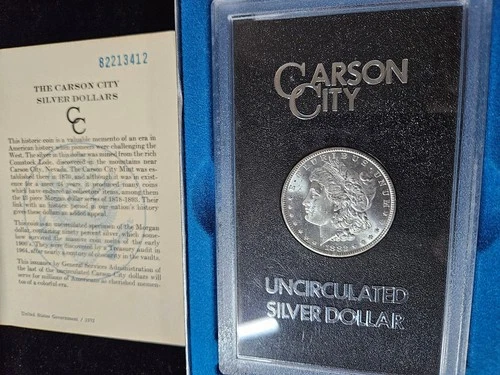 🌟 1882-CC $1 Morgan Silver Dollar Coin GSA Hoard w/box & COA SEMI-Proof-like