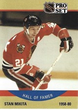 1990-91 Pro Set - Stan Mikita #405 Hall of Famer Chicago Blackhawks