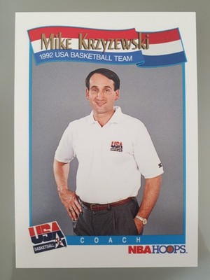 1991-92 NBA Hoops Mike Krzyzewski #588 1992 USA Dream Team Coach B Basketball