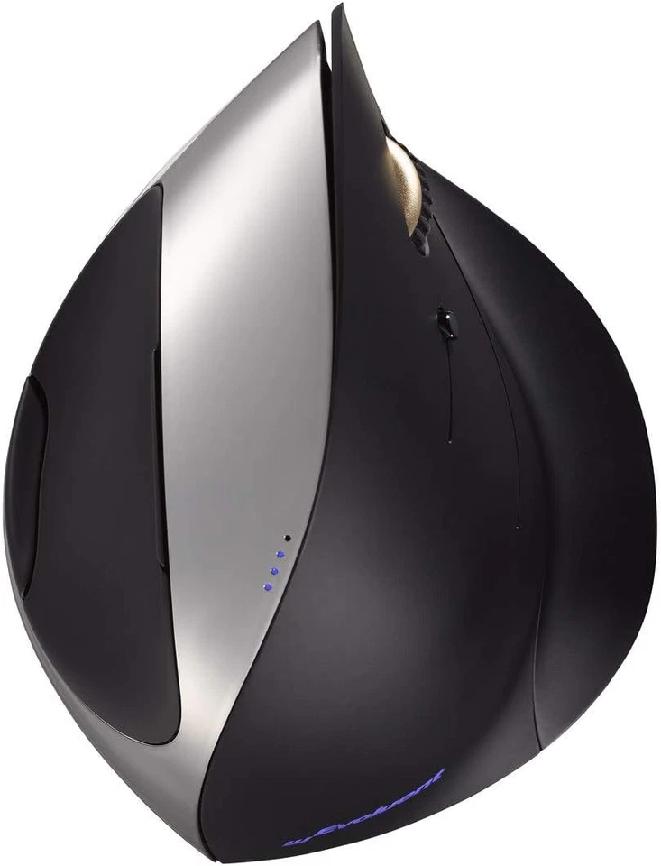 Evoluent Vertical Mouse C. Right handed USB Black/Chrome. Supports relaxed mouse - Image 2 of 4