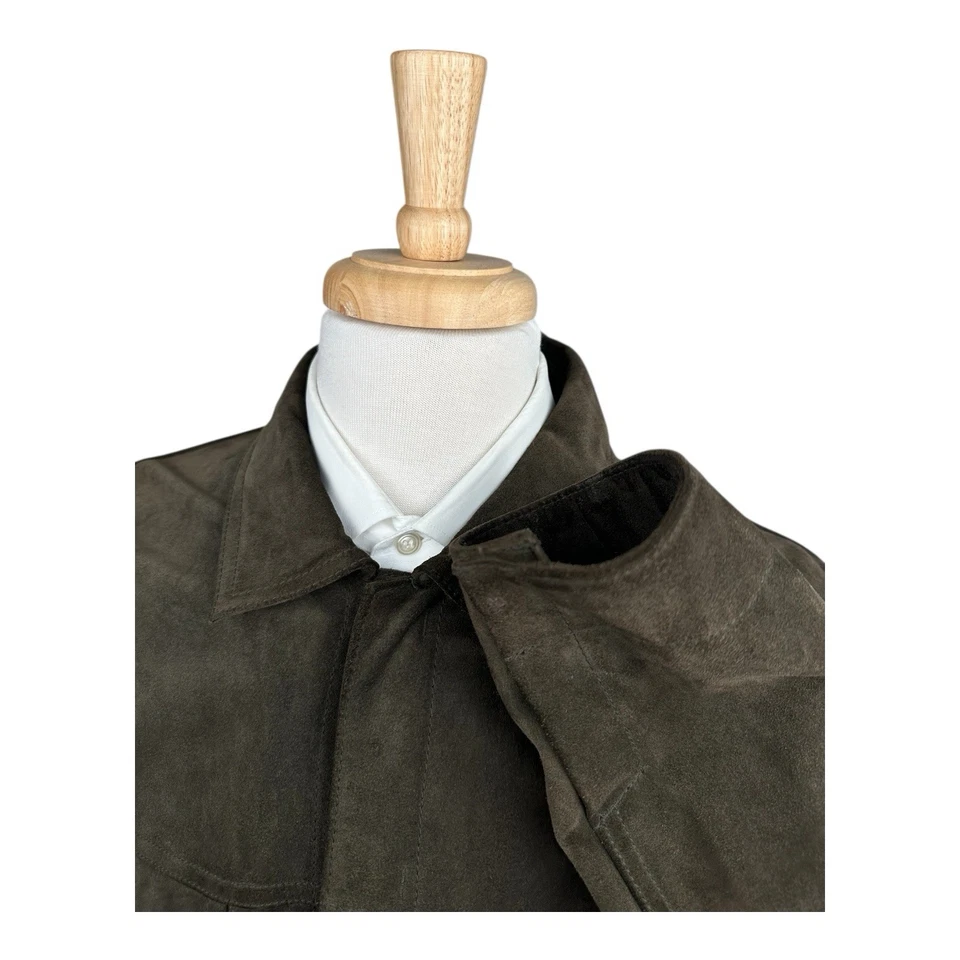 Chaqueta de camionero Vince marrón profundo de gamuza de becerro para hombre sin forro talla grande L como nueva Foto 4 de 4
