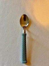 VINTAGE Blue Plastic Handle Baby Spoon 6.5 Stainless Steel China