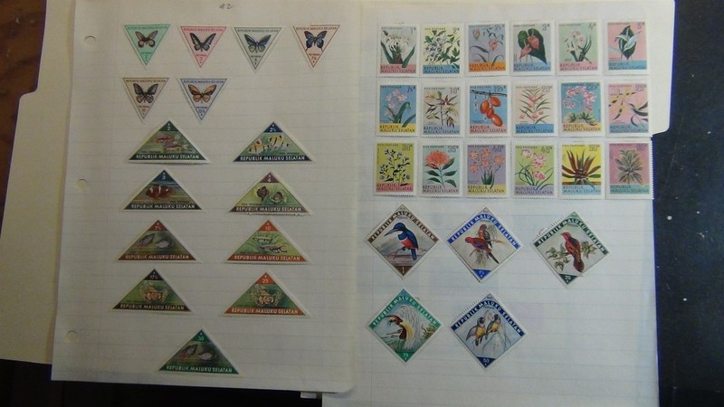 Stampsweis South Maluku Isls collection on homemade pages est 107 Stamps
