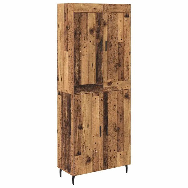 Highboard 2-Teiliges Set Aus Altholz Und Holzwerkstoff, Landhausstil-image