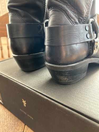FRYE HARNESS 8R USA MADE BLACK LEATHER BOOTS WOMEN’S 10M - Picture 6 of 13