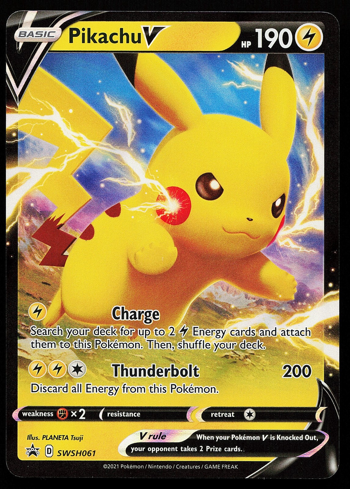 Pikachu V SWSH061 Holo Sword & Shield Promo Pokémon Card