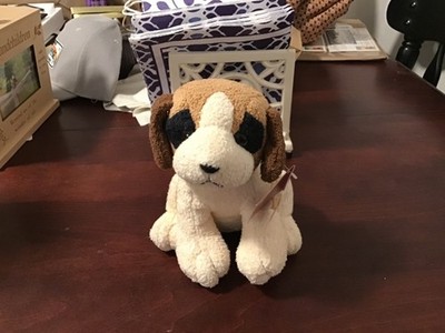 Russ Luv Pets Patches St. Bernard Puppy Dog Beanbag 6  Plush #23266 Brown Black