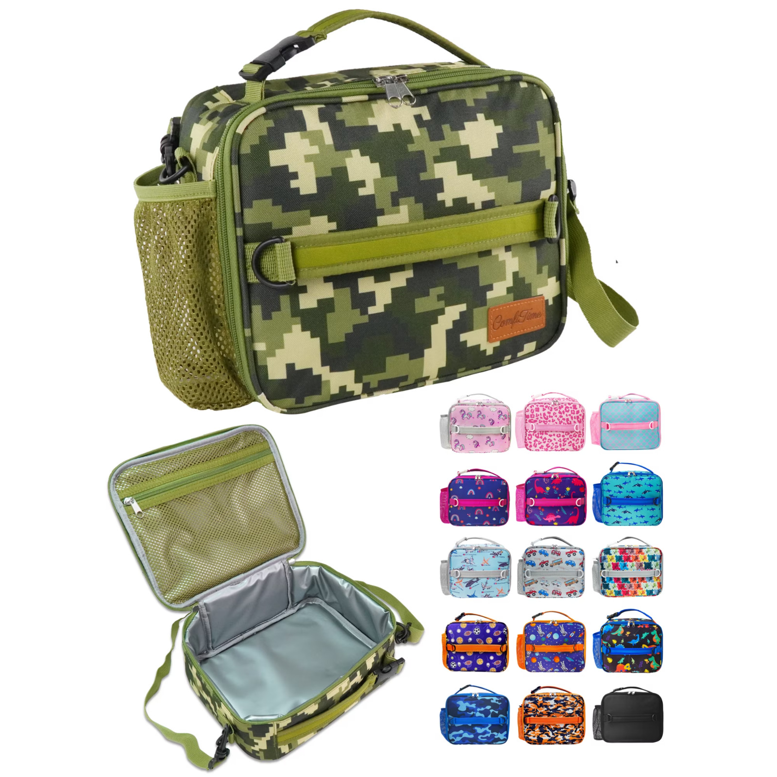 For Kids Girls Insulated Lunch Bag With Shoulder Strap And Pocket P...