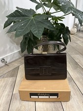 VINTAGE WALDYBAG BROWN PATENT LEATHER SUEDE INTERIOR ORIGINAL BOX IMMACULATE CON