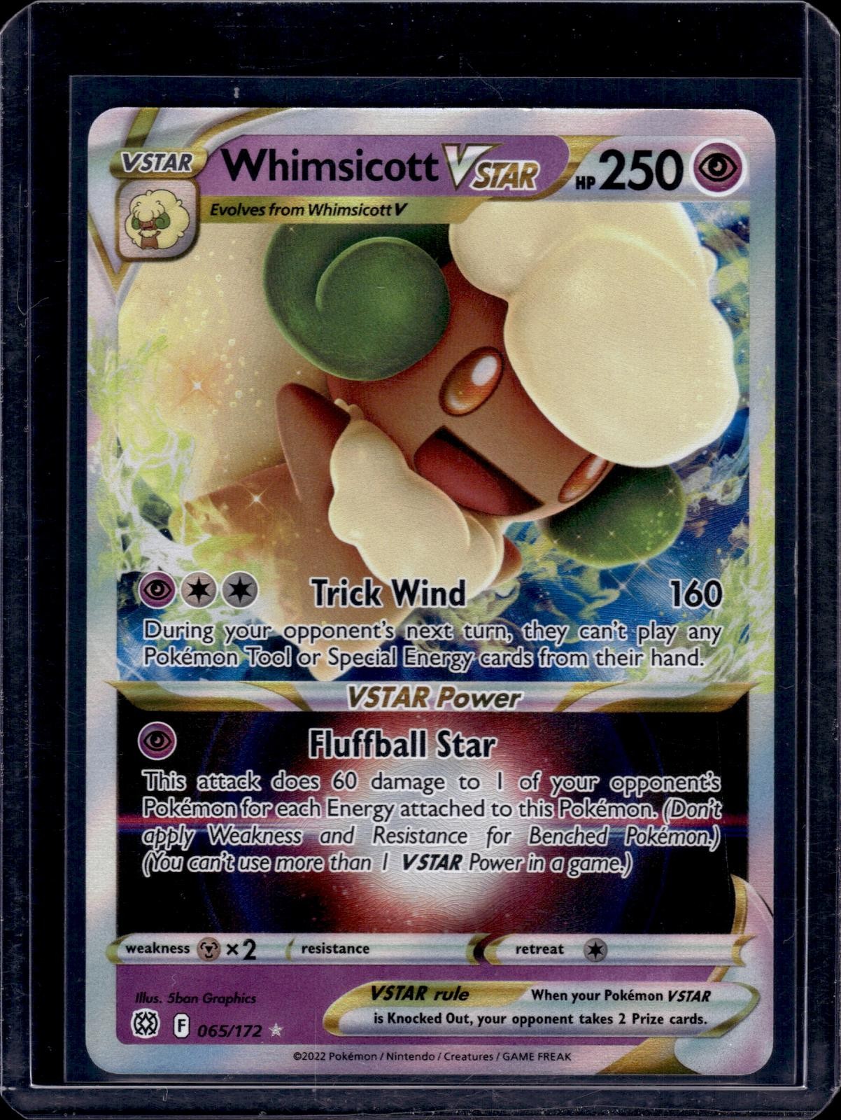 Whimsicott VSTAR 065/172 Holo VSTAR Rare Brilliant Stars Pokemon Near Mint