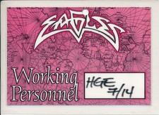 CONCERT TICKET - The Eagles @ Wembley Stadium 1996 Working Personnel pass 14/07