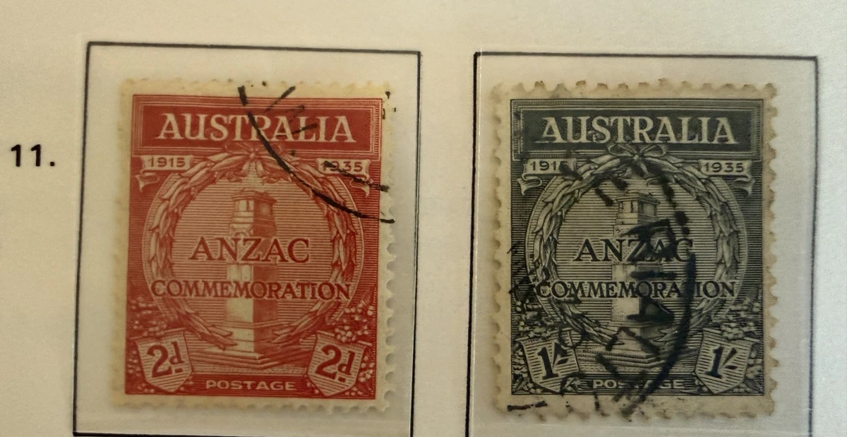 1935 Australia ANZAC Commemoration stamp set