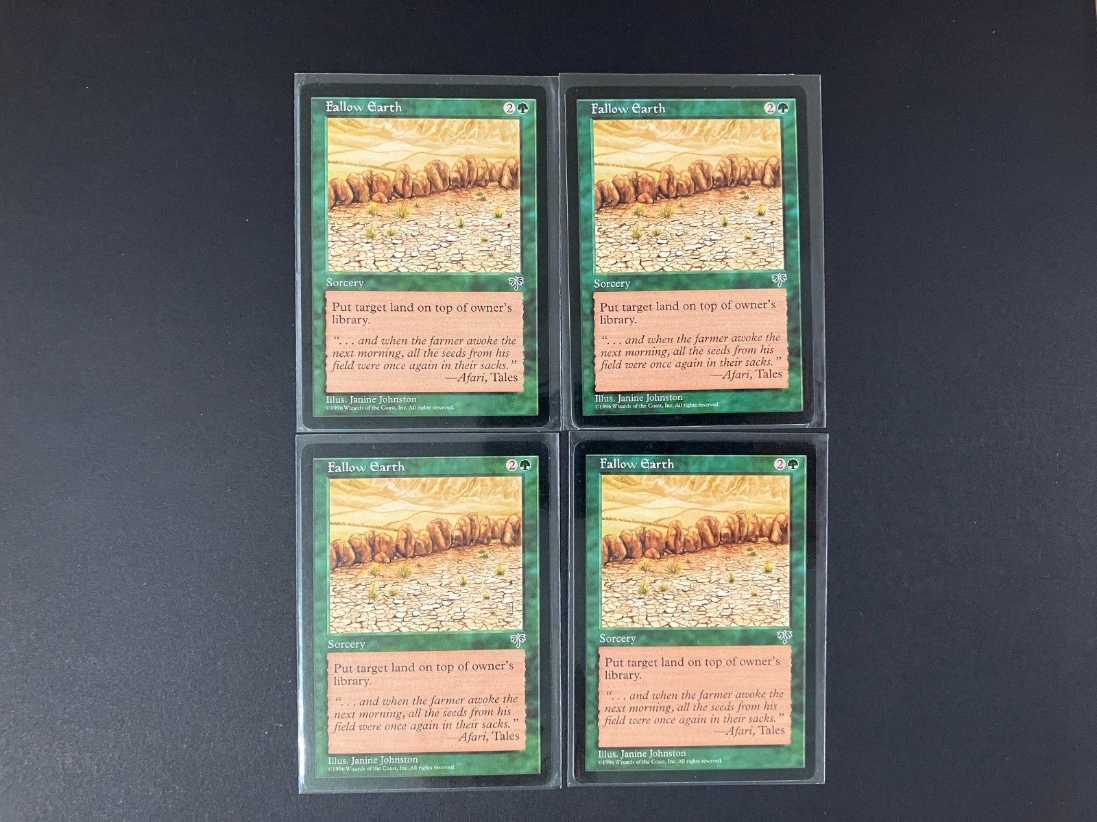 4 x FALLOW EARTH from MI Mirage MTG Magic the Gathering Vintage Green