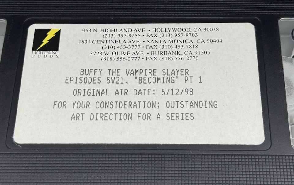 Buffy the Vampire Slayer FYC VHS “Becoming Part 1” 1998 Promo Screener RARE - Image 4 of 4