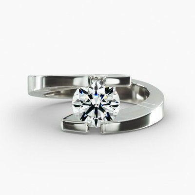 Designer Platinum Diamond Ring E-F VVS2 IGI CVD Lab Grown 1 Ct Round PT950